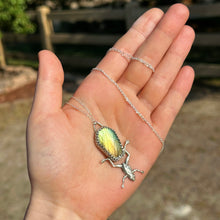 Load image into Gallery viewer, “Poison Frog” Sterling Silver Labradorite Necklace