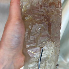 Load image into Gallery viewer, XL Double-Sided Smoky Quartz Specimen with Exposed Rutile on custom stand (1lb4oz)