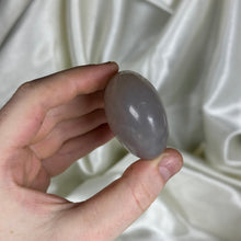 Load image into Gallery viewer, Muted Blue-Grey Rose Quartz Palmstone