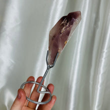 Load image into Gallery viewer, Moody Maroon XL Lithium Quartz Freeform on Stand