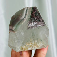 Load image into Gallery viewer, Lithium x Chlorite Quartz Partially Polished Tower F (15.2oz)