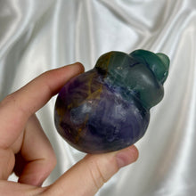 Load image into Gallery viewer, B-Grade Large Rainbow Fluorite Shell Carving E