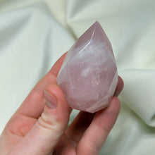 Load image into Gallery viewer, Rose Quartz Faceted Flame Carving D (Imperfect)