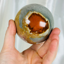 Load image into Gallery viewer, XL Polychrome Jasper Sphere (1.5lbs)