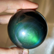Load image into Gallery viewer, Space Vibes Rainbow Obsidian Sphere