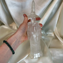 Load image into Gallery viewer, XL Rainbow-Filled Clear Quartz Wizard Carving (2lb2oz)