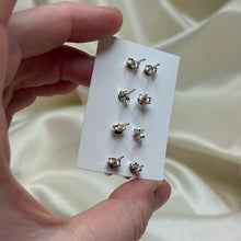 Load image into Gallery viewer, Sterling Silver Black Tourmaline Mushroom Studs