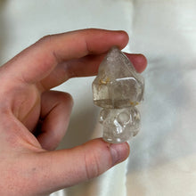 Load image into Gallery viewer, Quartz Skull Tower Carving with 2 Moving Enhydros B