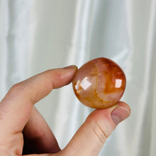 Load image into Gallery viewer, Peachy Carnelian x Orca Agate Pebble Palm