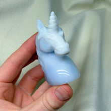 Load image into Gallery viewer, Blue Chalcedony Unicorn Carving