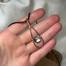 Load image into Gallery viewer, Black Mother of Pearl Cat Fidget Pendant in Rose Gold Fill
