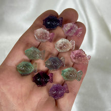 Load image into Gallery viewer, Rainbow Fluorite Fish Carvings