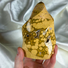 Load image into Gallery viewer, Trippy Sunshine-Colored Orbicular Jasper Flame (1.5lb)