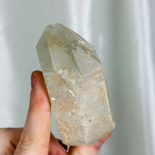 Load image into Gallery viewer, Lithium x Chlorite Quartz Partially Polished Tower D