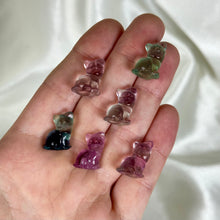 Load image into Gallery viewer, Rainbow Fluorite Kitty Carvings