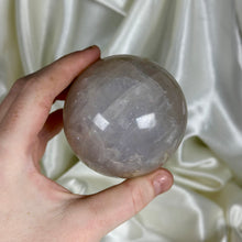 Load image into Gallery viewer, Milky Lavender-Grey Rose Quartz Sphere