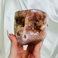 Load image into Gallery viewer, XL Deep Pink Amethyst Freeform Hematite-Stained Druzy