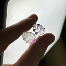 Load image into Gallery viewer, Rainbow Fluorite Leaf Carvings