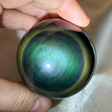 Load image into Gallery viewer, Sea Witch Rainbow Obsidian Sphere