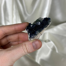 Load image into Gallery viewer, Blueberry Fluorite on Quartz Cluster A