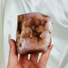 Load image into Gallery viewer, XL Deep Pink Amethyst Freeform Hematite-Stained Druzy