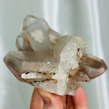 Load image into Gallery viewer, XL Lithium x Chlorite Quartz Partially Polished Cluster with DT (10.5oz)