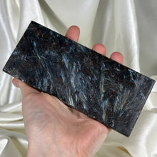 Load image into Gallery viewer, Arfvedsonite with Garnet Slab