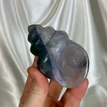 Load image into Gallery viewer, B-Grade Large Rainbow Fluorite Shell Carving F