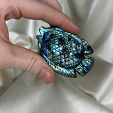Load image into Gallery viewer, Ultra Flashy Detailed Labradorite Fish Carving B