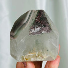 Load image into Gallery viewer, Lithium x Chlorite Quartz Partially Polished Tower F (15.2oz)