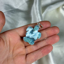 Load image into Gallery viewer, Larimar Turtle Necklace (Sterling Silver Hardware)