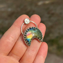 Load image into Gallery viewer, “Moon Drunk” Sterling Silver Labradorite Necklace