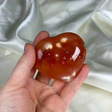 Load image into Gallery viewer, Carnelian x Orca Agate Heart Carving