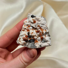 Load image into Gallery viewer, Self Standing Spessartine Garnet on Smoky Quartz