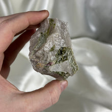 Load image into Gallery viewer, Green Tourmaline on Smoky Quartz Specimen