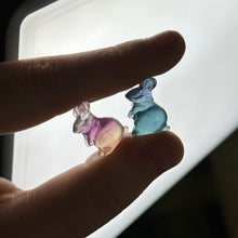 Load image into Gallery viewer, Rainbow Fluorite Bunny Carvings