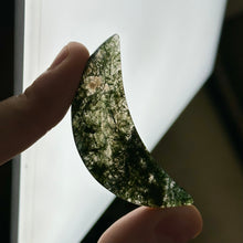 Load image into Gallery viewer, Moss Agate Moon Carving F
