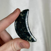 Load image into Gallery viewer, Moss Agate Moon Carving I