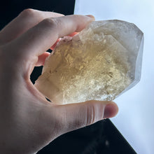 Load image into Gallery viewer, Unpolished 11.3oz Raw Honey Citrine with a Smoky Phantom, Black Tourmaline and Golden Mica