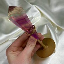 Load image into Gallery viewer, Candy Fluorite Wand on Stand F