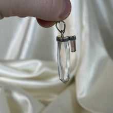 Load image into Gallery viewer, Sterling Silver AAA Clear Quartz with Watermelon Tourmaline Pendant