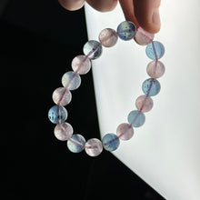 Load image into Gallery viewer, Aquamarine and Morganite with Tourmaline Crystal Stretch Bracelet
