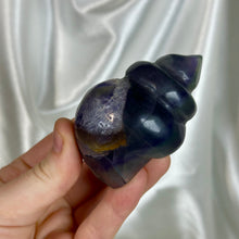 Load image into Gallery viewer, B-Grade Large Rainbow Fluorite Shell Carving D