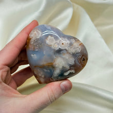 Load image into Gallery viewer, Pastel Flower Agate Heart Carving