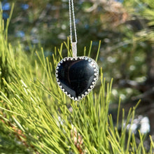 Load image into Gallery viewer, Obsidian x Sterling Silver Double-Sided Heart Necklace
