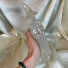Load image into Gallery viewer, XL Rainbow-Filled Clear Quartz Wizard Carving (2lb2oz)