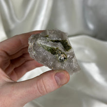 Load image into Gallery viewer, Green Tourmaline on Smoky Quartz Specimen