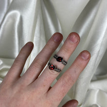 Load image into Gallery viewer, Adjustable Vampy Garnet Sterling Silver Rings