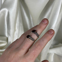 Load image into Gallery viewer, Adjustable Vampy Garnet Sterling Silver Rings