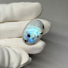Load image into Gallery viewer, Rainbow Moonstone Cabochon with Tourmaline 36.25ct